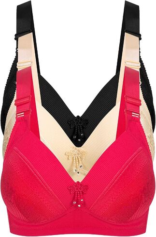 Everyday Bra for Women Full Coverage Compression Bra No Underwire Lace Unlined Bras Lightly Padded Bras in Saudi Arabia