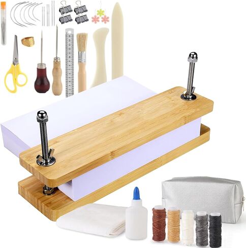Book Press - Bamboo Wood Bookbinding Press for Craft Enthusiasts - Anti-Slip Mat, Portable & Handmade Book Binding Tool - Ideal for Flower DIY Bookbinding & Comic Book Pressing - 15 * 3.14" Size in Saudi Arabia