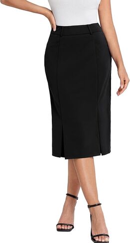 Belle Poque Women Pencil Skirt High Waisted Midi Pencil Skirt with Pockets in Kuwait