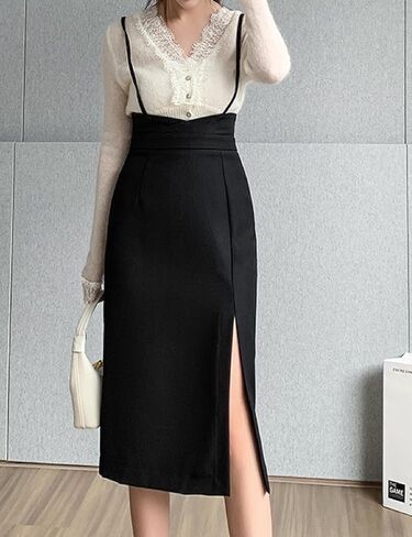 تنورة ضيقة للنساء بخصر عالٍ للعمل والمكتب، تنورة ضيقة بطول الركبة in Kuwait