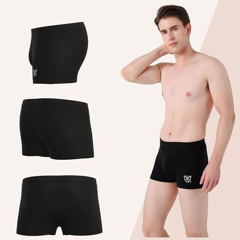 MINA & THEO Men's Underwear Classic Bamboo Rayon Boxer Trunks Super Soft Moisture Wicking Tagless & No Fly (Pack of 3) in Saudi Arabia