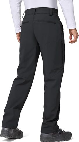 سراويل شتوية مبطنة بالصوف للتدفئة للرجال من الجندي الحر، سراويل تزلج على الجليد قابلة للتوسيع بخصر ناعم in Kuwait