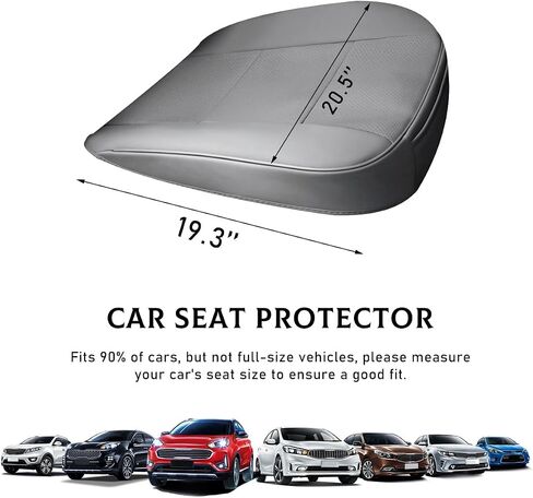Car Seat Bottom Cover Pad, PU Leather Car Front Seat Protection Cover with Pocket, Auto Front Seat Button Cushion Pad for Most Vehicles, Universal Car Accessories (Beige) in Saudi Arabia