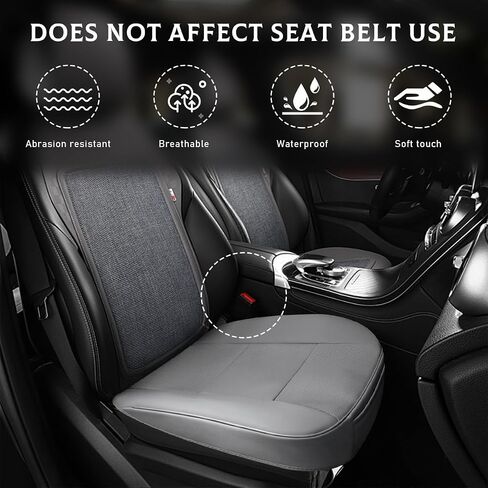 Car Seat Bottom Cover Pad, PU Leather Car Front Seat Protection Cover with Pocket, Auto Front Seat Button Cushion Pad for Most Vehicles, Universal Car Accessories (Beige) in Saudi Arabia