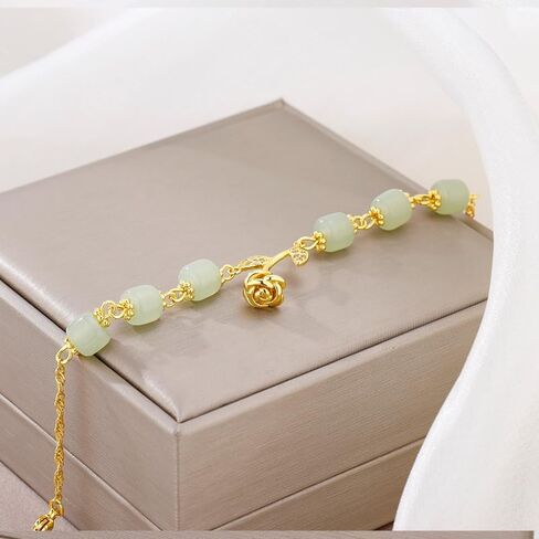 72ore Jade Bracelet Jade Bracelet for Women Genuine Jade Bead Bracelet Flower Charm Bracelet Jewelry Gifts for Women in Saudi Arabia