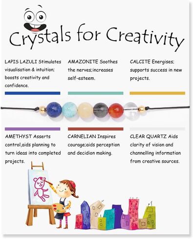 XAM Crystal Bead Bracelet for Women Adjustable Natural Stone Yoga Meditation Bracelet for Couple Friends Famlies Gift Chakra Bracelets with Wish Card in Saudi Arabia