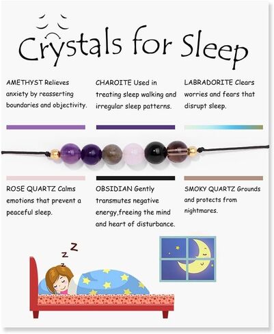 XAM كريستال الخرزة سوار للنساء قابل للتعديل الحجر الطبيعي اليوغا التأمل سوار للزوجين أصدقاء العائلات هدية أساور شقرا مع بطاقة الرغبات in Kuwait