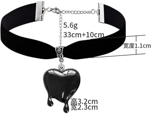 Halloween Dropping Blood Heart Necklace for Women Vintage Gothic Y2k Black Velvet Red Heart Pendent Choker Vampire Thorn Heart Necklace Jewelry Gift in Kuwait