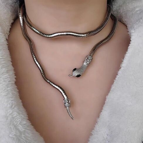Bendable Snake Necklace for Women Flexible Adjustable Twistable Snake Neck Collar Choker Bracelet Waistband Halloween Jewelry in Saudi Arabia