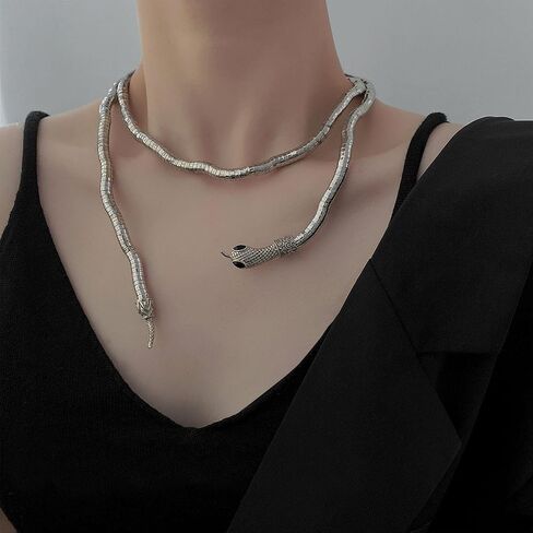 Bendable Snake Necklace for Women Flexible Adjustable Twistable Snake Neck Collar Choker Bracelet Waistband Halloween Jewelry in Saudi Arabia