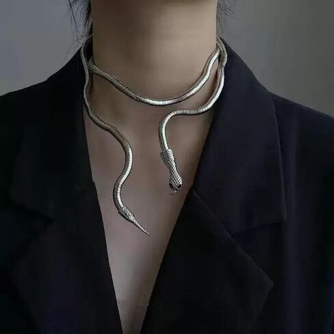 Bendable Snake Necklace for Women Flexible Adjustable Twistable Snake Neck Collar Choker Bracelet Waistband Halloween Jewelry in Saudi Arabia