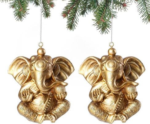 MUMTOP Christmas Ornaments, Resin Christmas Dog Figurines Ornaments Hanging Hand-Crafted Resin Holiday Labrador Golden Retriever Ornament for Christmas Tree Decorations, Set of 3 in Kuwait
