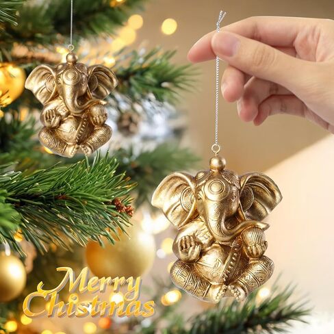 MUMTOP Christmas Ornaments, Resin Christmas Dog Figurines Ornaments Hanging Hand-Crafted Resin Holiday Labrador Golden Retriever Ornament for Christmas Tree Decorations, Set of 3 in Kuwait