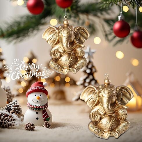 MUMTOP Christmas Ornaments, Resin Christmas Dog Figurines Ornaments Hanging Hand-Crafted Resin Holiday Labrador Golden Retriever Ornament for Christmas Tree Decorations, Set of 3 in Kuwait