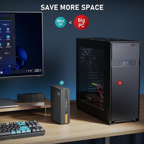 كمبيوتر صغير ACEMAGIC i7-11800H(8C/16T، يصل إلى 4.6 جيجاهرتز) Windows 11، 16 جيجابايت DDR4 512G NvMe SSD أجهزة كمبيوتر صغيرة، كمبيوتر مكتبي صغير يدعم شاشة ثلاثية 4K UHD/WiFi 6/BT5.2 للأعمال/HTPC كمبيوتر صغير in Kuwait