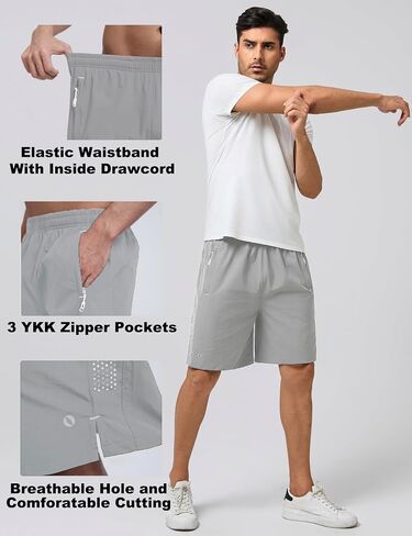 Men's Athletic Running Shorts, Quick Dry 7" Lightweight Workout Shorts for Sports, Gym, Basketball and Hiking in Saudi Arabia