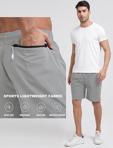 Men's Athletic Running Shorts, Quick Dry 7" Lightweight Workout Shorts for Sports, Gym, Basketball and Hiking in Saudi Arabia