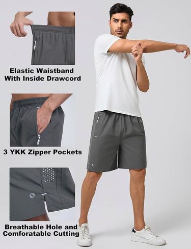 Men's Athletic Running Shorts, Quick Dry 7" Lightweight Workout Shorts for Sports, Gym, Basketball and Hiking in Saudi Arabia