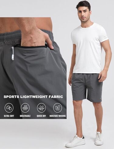 Men's Athletic Running Shorts, Quick Dry 7" Lightweight Workout Shorts for Sports, Gym, Basketball and Hiking in Saudi Arabia