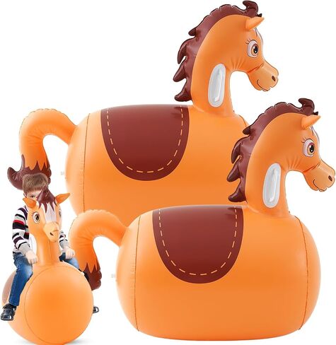 Hiboom 2 Pcs Giant Inflatable Bouncing Unicorn Hopping Toys 51.2 Inch Unicorn Bouncer Animal Toys Unicorn Ride on Toys Hopping Toys Unicorn Hopper for Christmas Birthday Party Gifts in Saudi Arabia