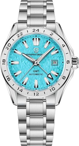 Pagani Design Men's Automatic GMT Mechanical Watch Sapphire Crystal Fixed Bezel Water Resistant 100m Stainless Steel Luminous Sports Men's Watch in Saudi Arabia