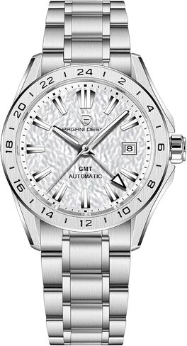 Pagani Design Men's Automatic GMT Mechanical Watch Sapphire Crystal Fixed Bezel Water Resistant 100m Stainless Steel Luminous Sports Men's Watch in Saudi Arabia
