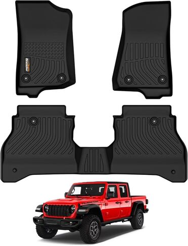 Binmotor-All Weather Floor Mats Fit for 2020 2021 2022 2023 2024 2025 Jeep Gladiator JT, TPE Rubber Liners for Gladiator Car Accessories Car Mats, Heavy Duty Winter Floor Liner for Jeep Gladiator JT in Saudi Arabia
