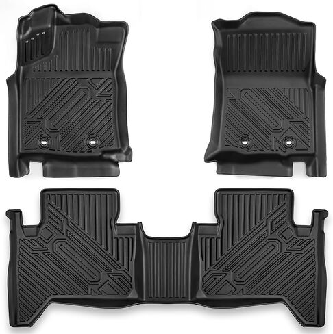 Floor Mats for Toyota Tacoma 2016-2023 (Double Cab), All Weather Custom Fit TPE Mats Front & Rear, Compatible with Automatic Models, Black in Kuwait