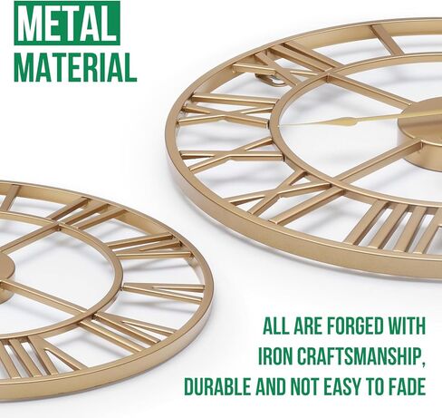 ساعة حائط كبيرة مقاس 32 بوصة أرقام رومانية سوداء ساعة معدنية تعمل بالبطارية صامتة غير موقوتة ساعة ديكور حديثة مستديرة كبيرة الحجم للمنزل والفندق والمكتب وغرفة النوم (أسود، 32 بوصة) in Kuwait