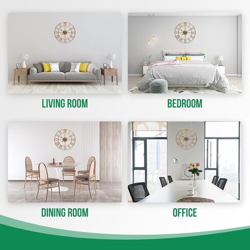 ساعة حائط كبيرة مقاس 32 بوصة أرقام رومانية سوداء ساعة معدنية تعمل بالبطارية صامتة غير موقوتة ساعة ديكور حديثة مستديرة كبيرة الحجم للمنزل والفندق والمكتب وغرفة النوم (أسود، 32 بوصة) in Kuwait