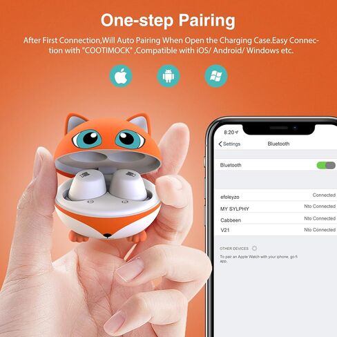 Kids Earbuds, Wireless Bluetooth Girls Boys Headphones with Microphones, 85dB Healthy Volume Control Protect Hearing, Lightweight, Waterproof, 30Hrs Playtime,Earphones for iPad Tablet Computers, Panda in Kuwait