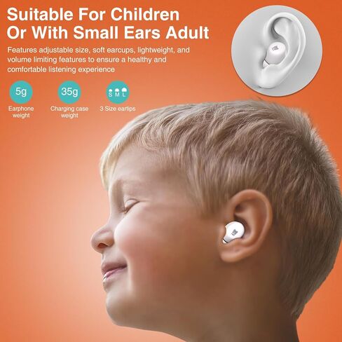 Kids Earbuds, Wireless Bluetooth Girls Boys Headphones with Microphones, 85dB Healthy Volume Control Protect Hearing, Lightweight, Waterproof, 30Hrs Playtime,Earphones for iPad Tablet Computers, Panda in Kuwait