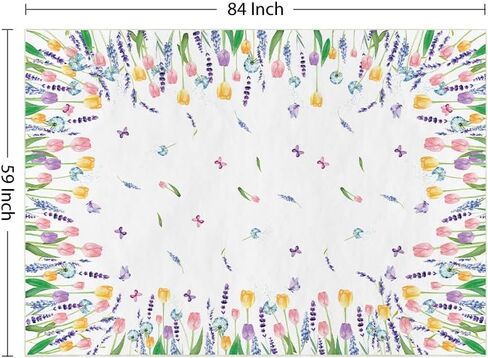 Artoid Mode Tulip Lavender Spring Area Rug, Summer Home Decor Low-Profile Area Rugs for Entryway Bedroom Living Room Laundry Room Indoor 5x7 Feet in Saudi Arabia