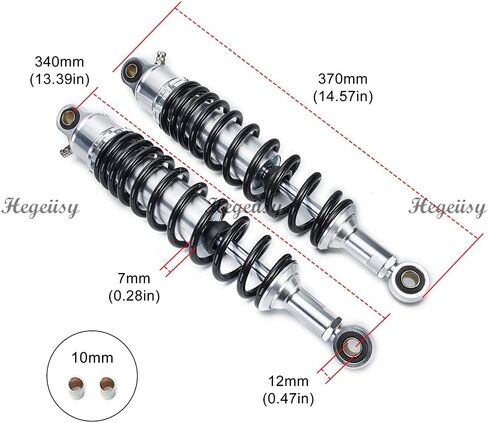 340mm 13.38 inch 7mm Spring Universal Motorbike Air Shock Absorber Rear Suspension ATV Quad Scooter Dirt Bike For 50cc 75cc 90cc 125cc 150cc 250cc 300cc in Kuwait