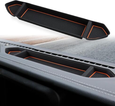 حصيرة صينية تنظيم السيليكون من Auovo متوافقة مع 2018-2023 Wrangler JL JLU 2020-2023 Gladiator JT Accessories وسادات وحدة التحكم المركزية وزخرفة الديكور الداخلي للسيارة (أسود) in Kuwait