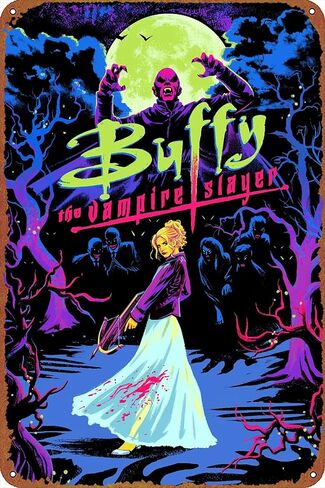 بافي مصاص الدماء القاتل الفيلم المشارك ريترو علامة معدنية خمر تين تسجيل لمقهى بار ديكور جدران المنزل 12X8 بوصة in Kuwait