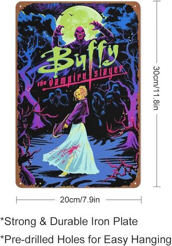 بافي مصاص الدماء القاتل الفيلم المشارك ريترو علامة معدنية خمر تين تسجيل لمقهى بار ديكور جدران المنزل 12X8 بوصة in Kuwait