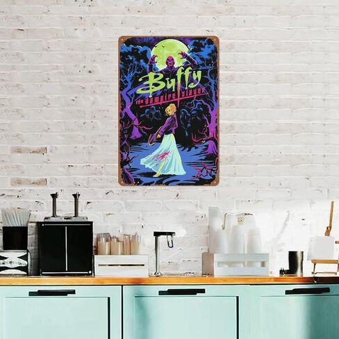 بافي مصاص الدماء القاتل الفيلم المشارك ريترو علامة معدنية خمر تين تسجيل لمقهى بار ديكور جدران المنزل 12X8 بوصة in Kuwait