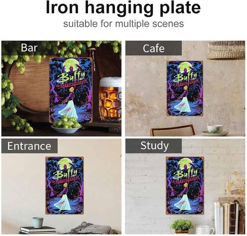 بافي مصاص الدماء القاتل الفيلم المشارك ريترو علامة معدنية خمر تين تسجيل لمقهى بار ديكور جدران المنزل 12X8 بوصة in Kuwait