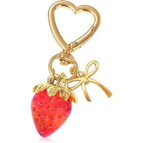 Beautiful Strawberry Keychain Supplies Hanging Bag Charms for Girls, Cute Purse Charms Gifts for Women, Strawberry Charm Decorations, Cute Keychains Accessories for Ladies' Bags and Key Holders