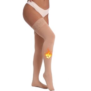 MERYLURE Fleece Lined Thigh High Stockings, Stay Up Lace Top Opaque Winter Warm Tights for Women, medias térmicas mujer