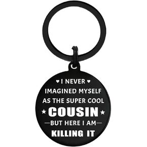 ABNTY Fun Cousin Gifts - Cool Cousin Keychain – Fun and Sentimental Cousin Gift for Birthday, Christmas