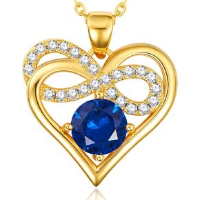Valentines Day Gifts for Girlfriend - Sterling Silver Wife Necklace, Heart Necklaces for Women, Birthday Graduation Mothers Day Gifts, Mom Necklace, Daughter Jewelry, 18K Yellow Gold