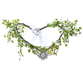 Vivivalue Rose Flower Crown Boho Flower Headband Hair Wreath Floral Headpiece Halo with Ribbon Wedding Party Festival Photos Pink
