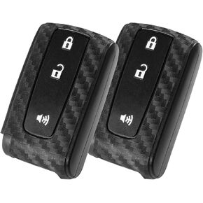 2 Pcs Key Fob Case Carbon Fiber Pattern Silicone Cover Compatible with Toyota Prius 3 Button Keyless Entry Remote