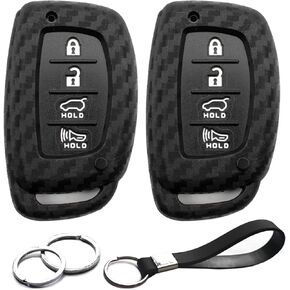 2pcs Compatible with Hyundai Ioniq Elantra Sonata Tucson Elantra GT Key Fob Cover Case Key Chain Protector Keyless Remote Smart 4 Buttons Holder, NOT FIT Flip/Pop Out Key