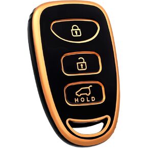 for Hyundai Key Fob Cover, Soft TPU Protection Key Fob Case Fit for Hyundai Elantra Accent Genesis Sonata Kia Forte Optima Sorento Rondo Spectra Car Key Accessories (Gold Blue) in Kuwait