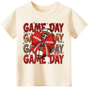 Toddler Game Day Shirt for Boys Girls Kids, Happy Funny Football Sunday Athletic Toddler Boy Girl T Shirt, 2-6T