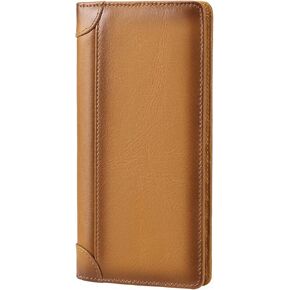 GOIACII Men’s Wallet Genuine Leather RFID Blocking Card Holders Long Style Vintage Wallet for Men Black