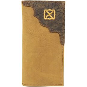Twisted X Leather Elephant Embossed Rodeo Wallet with Overlay (Tan)